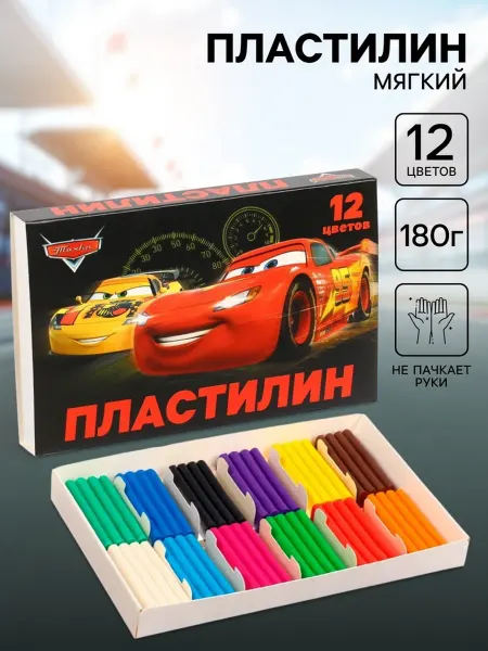 Лавка Пластилин 12 цветов для творчества и лепки, 2 шт