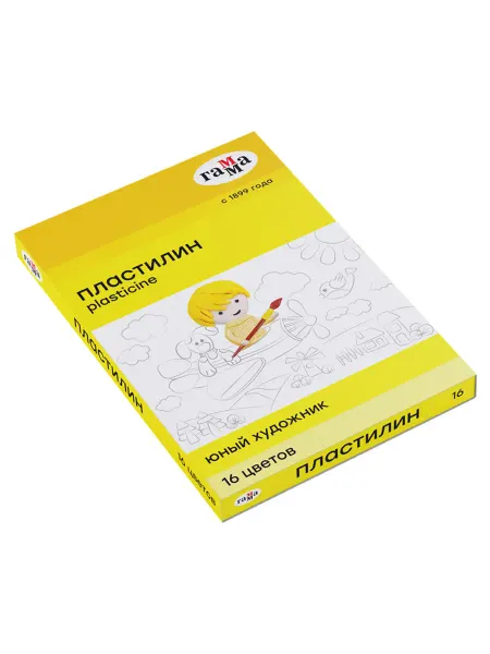 Пластилин Гамма "Юный художник" NEW, 16 цветов, 224г, со ст