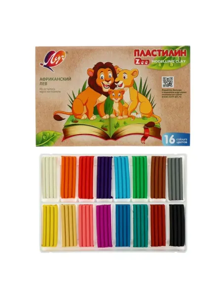 ПМДК Пластилин 240 г, набор 16 цветов ZOO