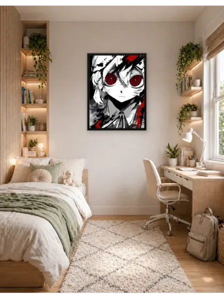 Postersbase Декор для интерьера Анимэ-персонаж с красными глазами 30x40