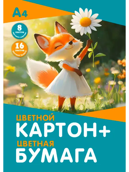 Набор А4 (Цветной Картон И Цветная Бумага) (4 набора)