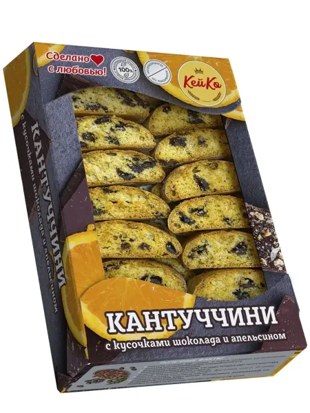 Кей Ко Печенье кантуччини с шоколадом и апельсином 200 гр