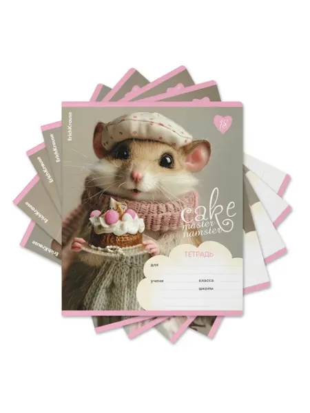 ErichKrause Тетрадь 18 л. в клетку "Cake Master" (в упаковке из 5 шт.)