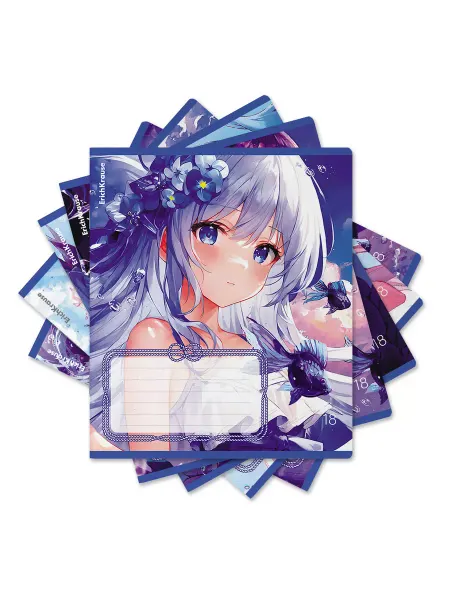 ErichKrause Тетрадь 18 л в линейку "Аниме. Kawaii Whale (в уп. из 5 шт)