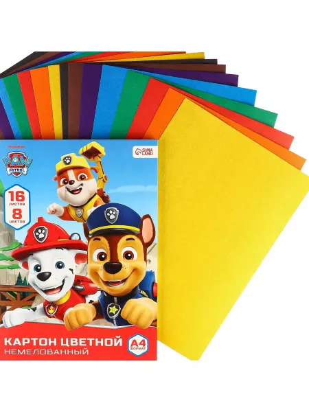 Нет бренда Картон цветной А4 "Paw Patrol" немелованный