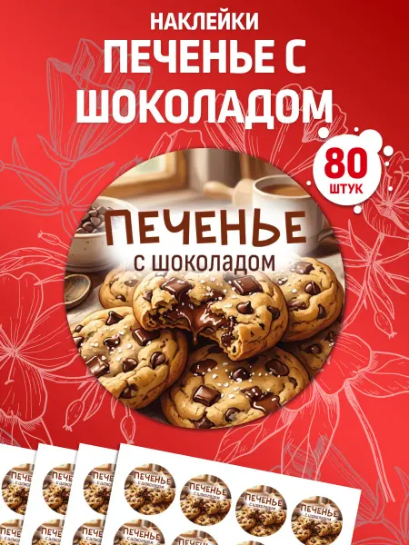 Лавка Наклеек Наклейки Печенье с шоколадом