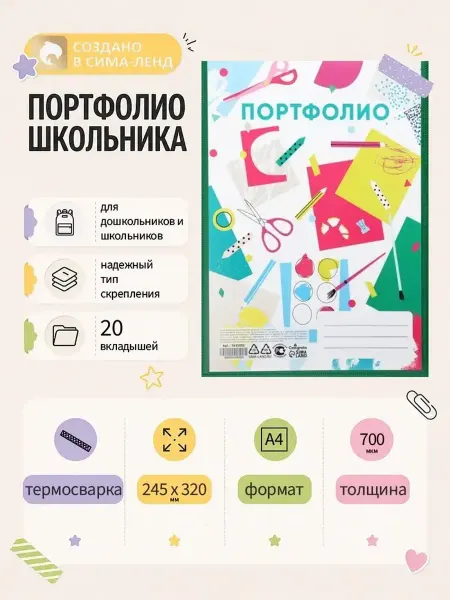 Пластиковая папка-портфолио для школьника