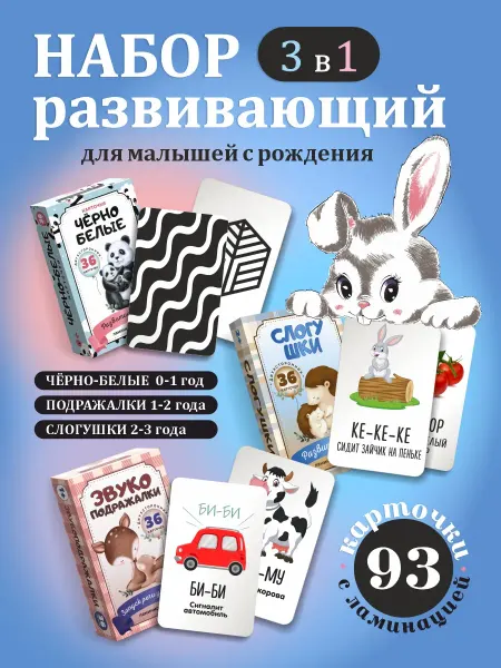 Ленпечати Набор для развития малыша 3в1. Поэтапное развитие 96 шт