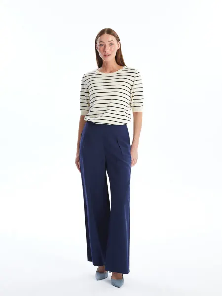 LC Waikiki Брюки с эластичным поясом, однотонные, широкие, для женщин