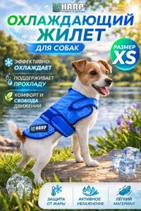 Жилет охлаждающий для собак "HARP"размер XS. Охлаждающая попона для собак, цвет синий, по спинке - до 31 см, обхват груди - до 52 см.