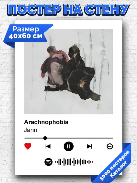Arthata-spotify постер Спотифай постер Спотифай плакат Jann - Arachnophobia 40х60