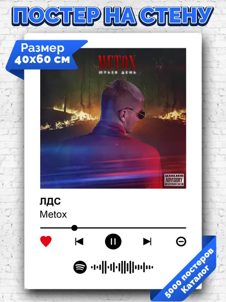 Arthata-spotify постер Спотифай постер Плакат на стену Metox - ЛДС 40х60