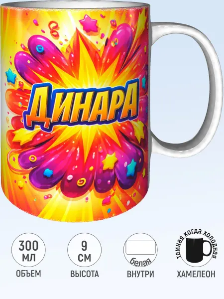MadePrint Кружка именная Динара - хамелеон