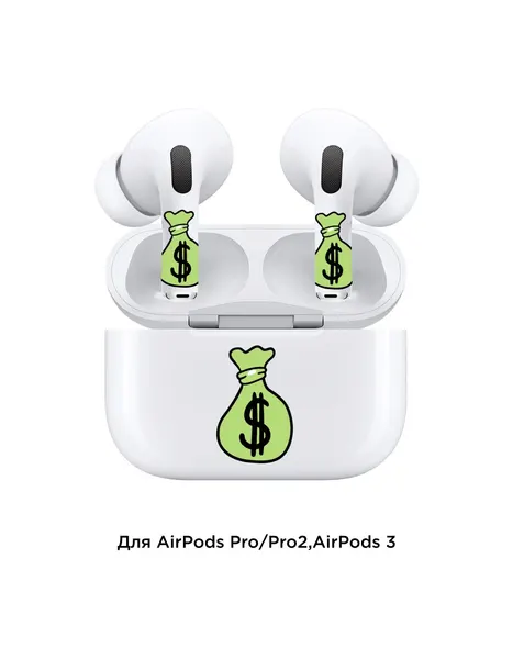 Набор наклеек для наушников и зарядного кейса AirPods Pro/Pro2 Easy Art VLP, money bag