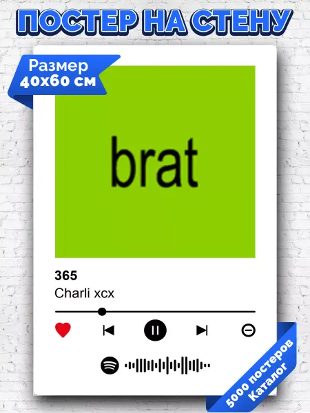 Arthata-spotify постер Спотифай постер Плакат на стену Charli xcx - 365 40х60