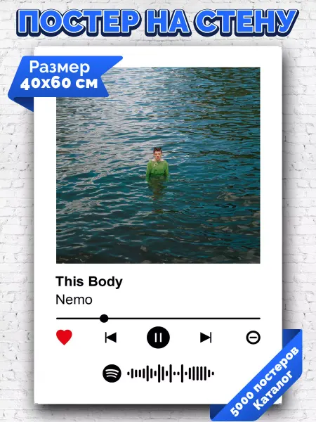 Arthata-spotify постер Спотифай постер Плакат на стену Nemo - This Body 40х60