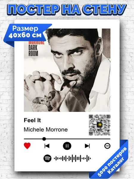 Arthata-spotify постер Спотифай постер Плакат на стену Michele Morrone - Feel It 40х60