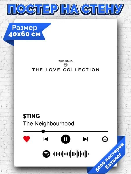 Arthata-spotify постер Спотифай постер Плакат на стену The Neighbourhood - STING 40х60