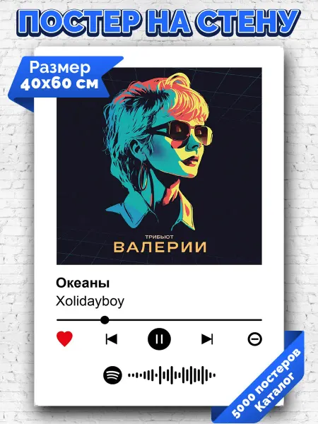 Arthata-spotify постер Спотифай постер Спотифай плакат Xolidayboy - Океаны 40х60