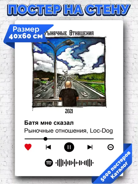 Arthata-spotify постер Спотифай постер Плакат на стену Рыночные отношения - Батя мне сказал 40х60