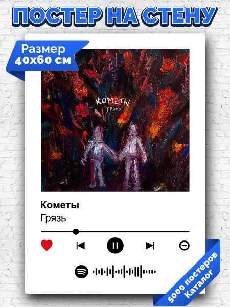 Arthata-spotify постер Спотифай постер Спотифай постер Грязь - Кометы 40х60