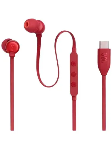Наушники проводные внутриканальные JBL Tune 310С, USB Type-C, красный