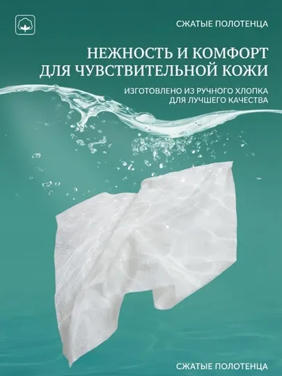 Прессованные одноразовые полотенца KYNRU 20 шт компактные для дома и путешествий 30x24см