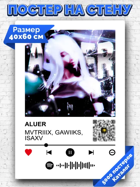 Arthata-spotify постер Спотифай постер Спотифай постер MVTRIIIX GAWIIKS ISAXV - ALUER 40х60
