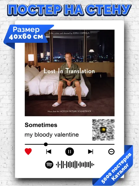 Arthata-spotify постер Спотифай постер Спотифай постер my bloody valentine - Sometimes 40х60