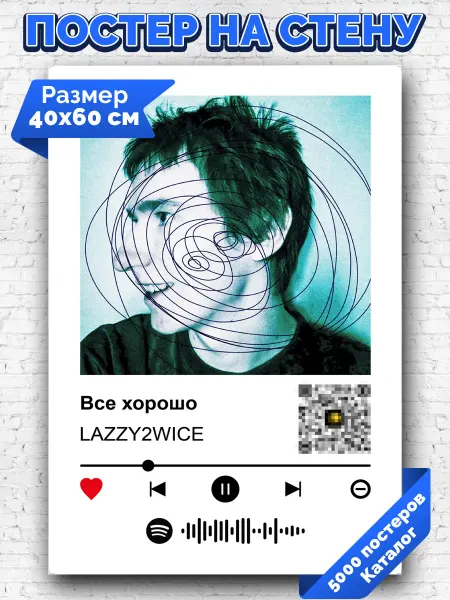 Arthata-spotify постер Спотифай постер Спотифай плакат LAZZY2WICE - Все хорошо 40х60