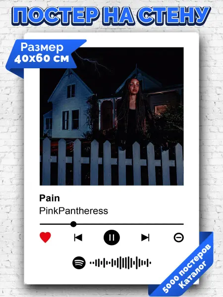 Arthata-spotify постер Спотифай постер Спотифай постер PinkPantheress - Pain 40х60