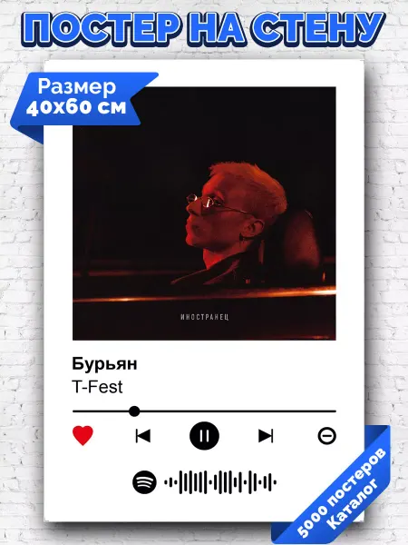 Arthata-spotify постер Спотифай постер Спотифай постер T-Fest - Бурьян 40х60
