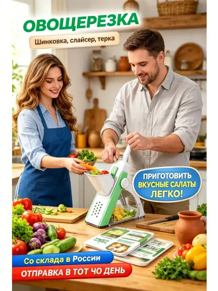 Ручная овощерезка-слайсер, для салатов и заготовок