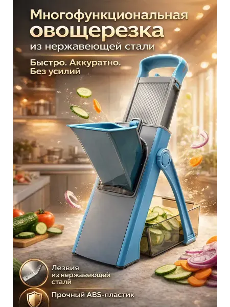 Овощерезка многофункциональная с регулировкой и контейнером