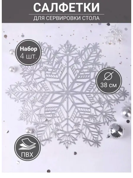 Плейсмат для сервировки новогоднего стола 4шт