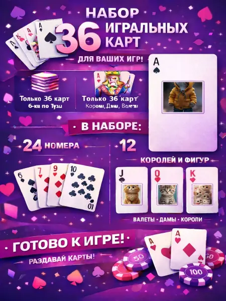 1-й Стикер Постеры колода карт 36 шт full_hd_детям_Коты_Котики