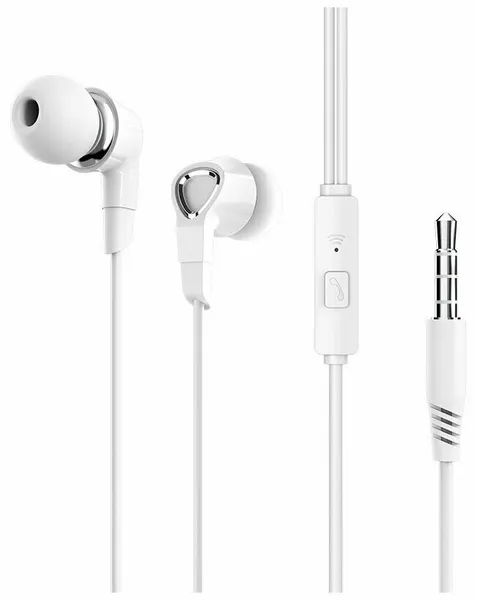 Наушники проводные с микрофоном Borofone BM47, mini Jack 3.5 mm, 120 см, Белый