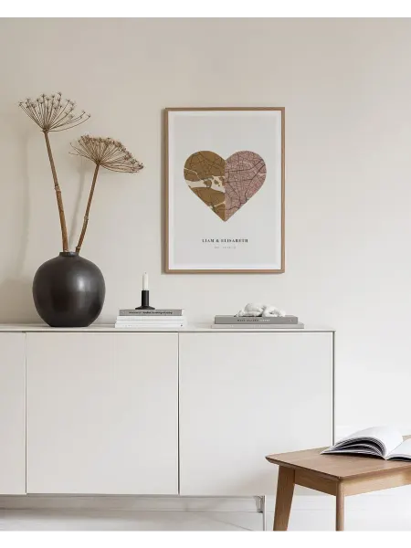 Onllyart Постер 21x30 карта любви винтажная личная