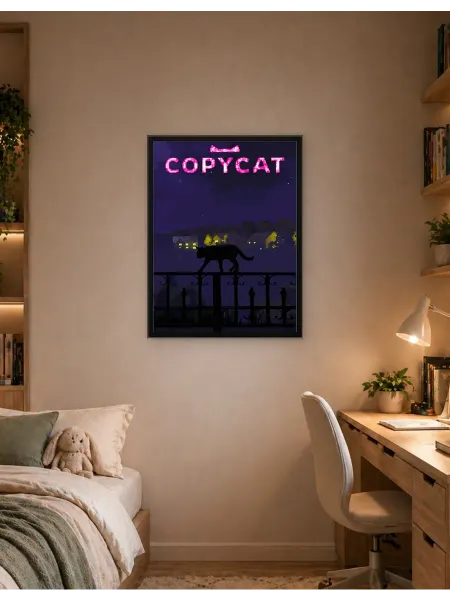 Postersbase Постер Карточка-подражатель с силуэтом кошки 30x40
