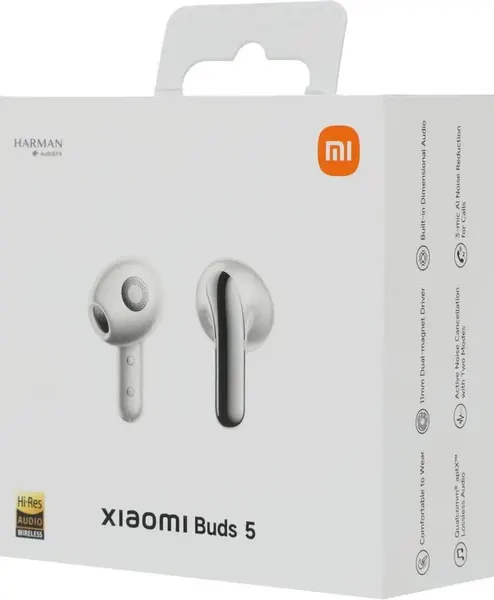 Наушники Xiaomi Buds 5 M2341E1, Bluetooth, вкладыши, серый [bhr8116gl]
