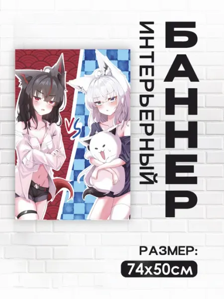 VibeZ0ne Decor Баннер на стену Аниме 74х50 см
