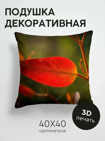 365home Подушка декоративная, 40x40см Макро листок жилки