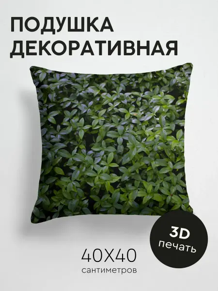 365home Подушка декоративная, 40x40см Макро растение куст