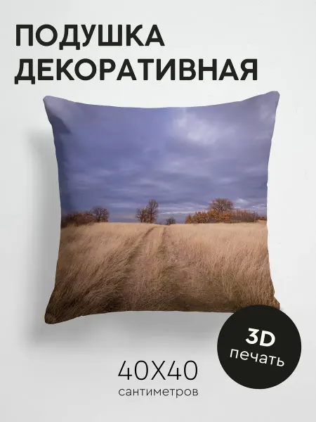 365home Подушка декоративная, 40x40см Природа поле трава