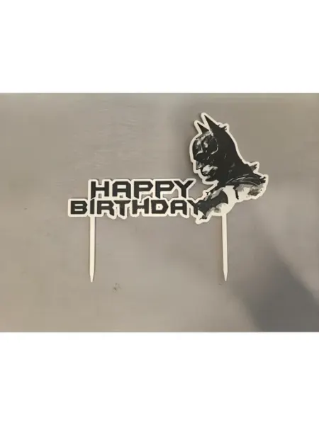 "Топпер для торта Бэтмен летучая мышь Happy Birthday"