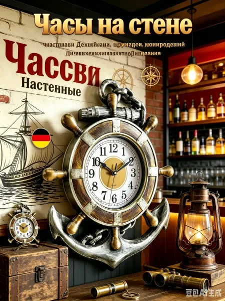 MramorTime Винтажные часы настенные для кухни гостиной