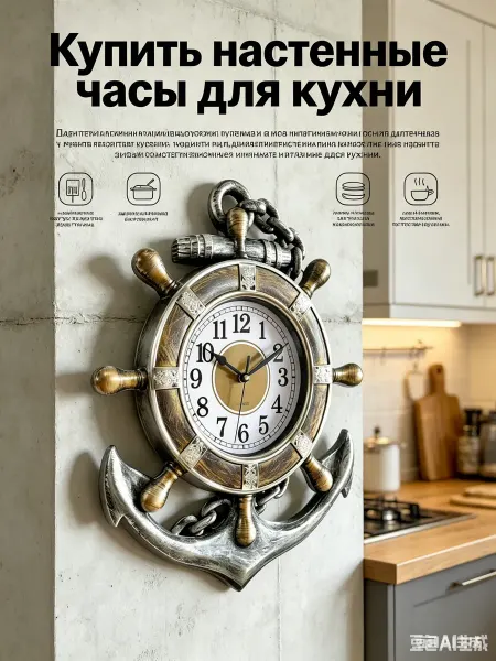 OST Часы настенные для кухни большие бесшумные