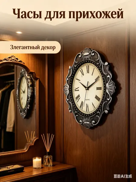 РУБИН Ретро часы настенные, римские цифры