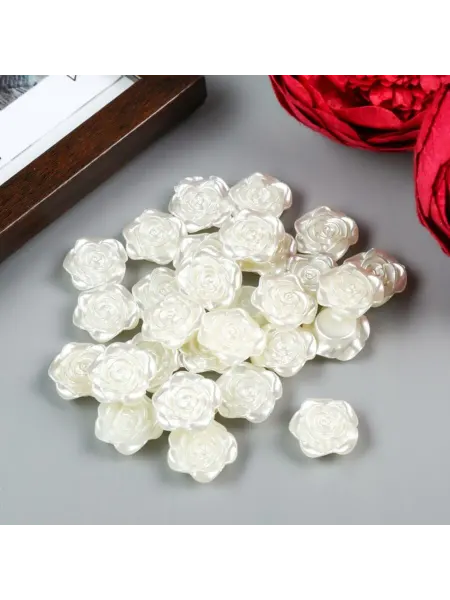 Арт узор Декор для творчества пластиковые rosas жемчужные 1,8 см, 2 ш