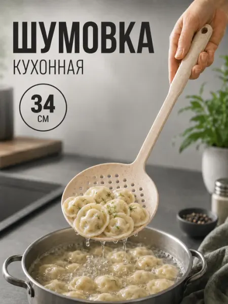 Доляна Шумовка для пельменей кухонная, 32 см